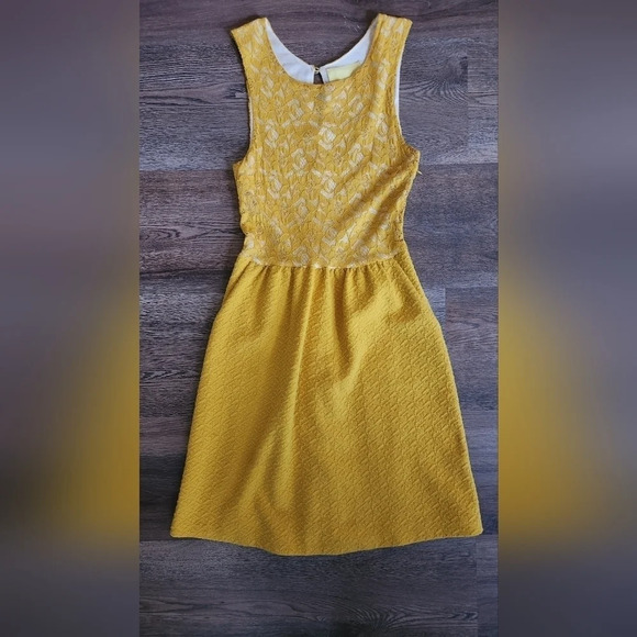 MAEVE Yellow Lace Overlay Dress - Picture 1 of 16
